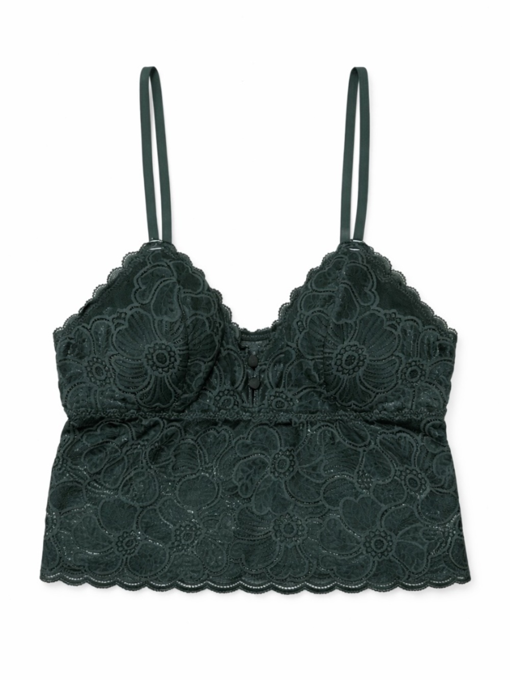 Aerie Dark Green Longline Lace Bralette – Size Small EUC